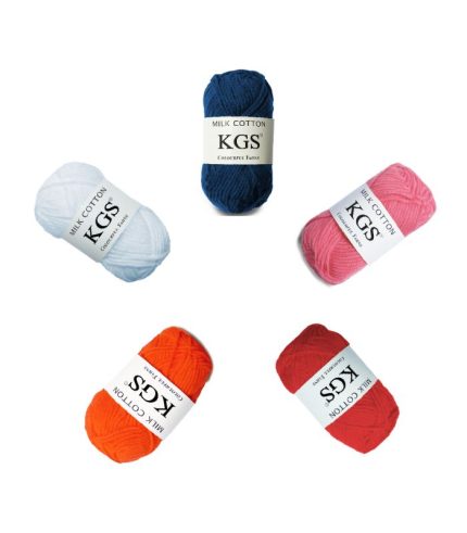 KGS 100% Milk Cotton Yarn Wool | 25 gm Yarn | Medium 4 Ply | Crocheting and Knitting